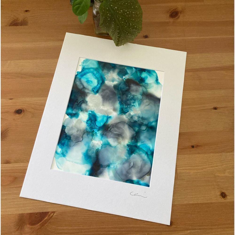New Original Signed Artwork Alcohol Ink on Paper
